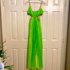 Mary.L couture neon green gown 4P